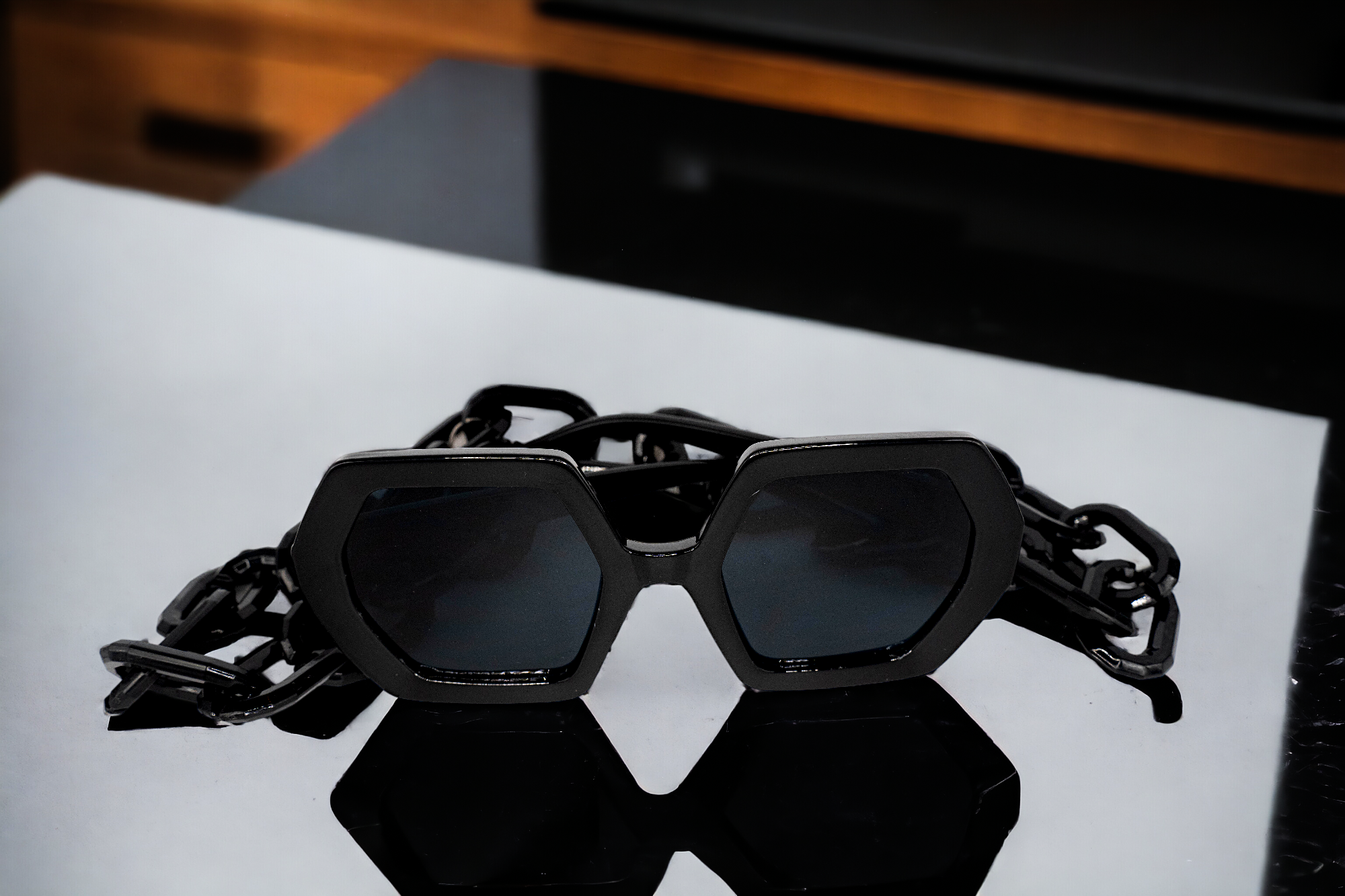 GlamorGon Oversized Shades Black With Black Lens